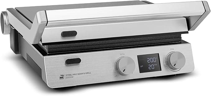 Karaca Compact Steel Pro Sear and Grill Inox 2007 Döküm Izgara ve Tost Makinesi 6 Dilim Kapasiteli