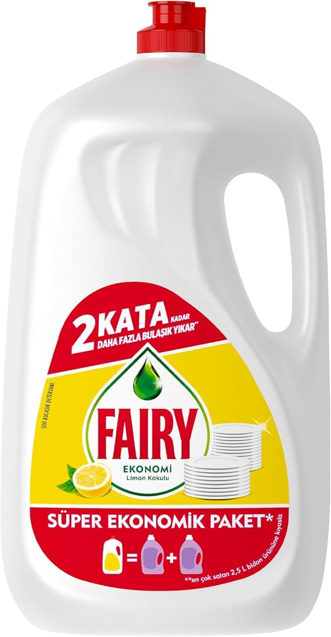Fairy Süper Ekonomik Paket Sıvı Bulaşık Deterjanı 2600 ml Limon Kokulu