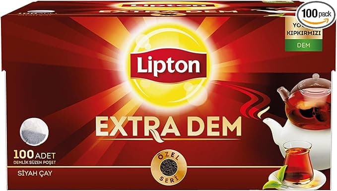 Lipton Extra Dem Demlik Süzen Poşet Siyah Çay 100'lü Paket