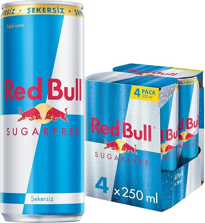 Red Bull Enerji İçeceği Şekersiz 250 ml (4’lü paket 4x250 ml)