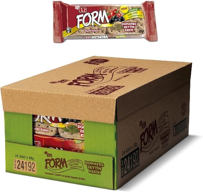 Eti Form Domatesli Zeytinli ve Kekikli Kepekli Bisküvi 40 g x 24 Adet