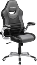 SONGMICS Ofis Koltuğu, Ergonomik Döner Oyun Koltuğu, Katlanır Kol Dayamalı Bilgisayar Koltuğu, Naylon, Yıldız Ayak, Maksimum Statik Yük 150kg Ofis için, Siyah/Gri OBG63BG