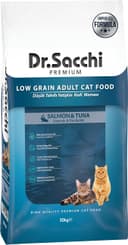 Dr.Sacchi Düşük Tahıllı Somonlu Ve Ton Balıklı Yetişkin Kedi Maması 10 kg