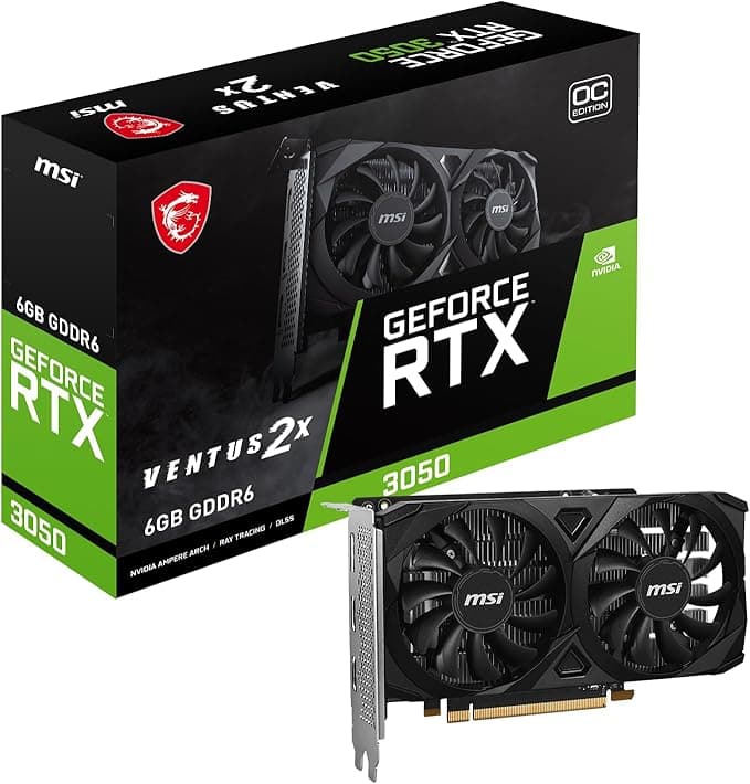 MSI VGA GEFORCE RTX 3050 VENTUS 2X E 6G OC RTX3050 6GB GDDR6 96B DX12 PCIE 4.0 X8 (1XDP 2XHDMI)