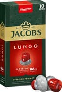 JACOBS - Lungo 6 Classico - Orta Yoğunluk - Hafif ve Kadifemsi - Espresso Kapsülleri - 10 alüminyum kapsül