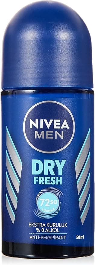NIVEA Men Erkek Roll On Deodorant Dry Fresh 72 Saat Anti-Perspirant Koruma, Ekstra Kuruluk, 50 ml
