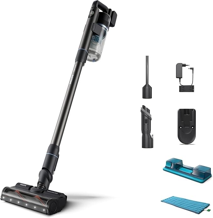 Philips 7000 Serisi Aqua 25.2 V Kablosuz Dik Süpürge, PowerCyclone 12, TriActive Akıllı Başlık, 80 dk'ya kadar Çalışma Süresi, 3 Aşamalı Filtreleme, XC7053/01