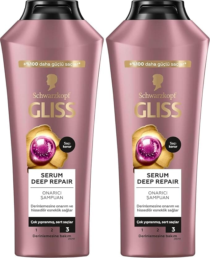 Gliss Serum Deep Repair Biotin Kompleksi ve Şakayık Çiçeği Özlü Şampuan 400ml 2li paket