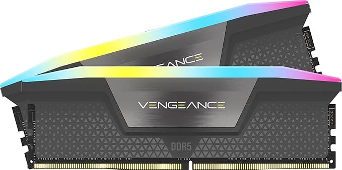 CORSAIR Vengeance RGB DDR5 32GB (2 x 16GB) 6000MHz CL38-44-44-96 1.35V Intel XMP 3.0 AMD Expo Bilgisayar Masaüstü Belleği - Gri