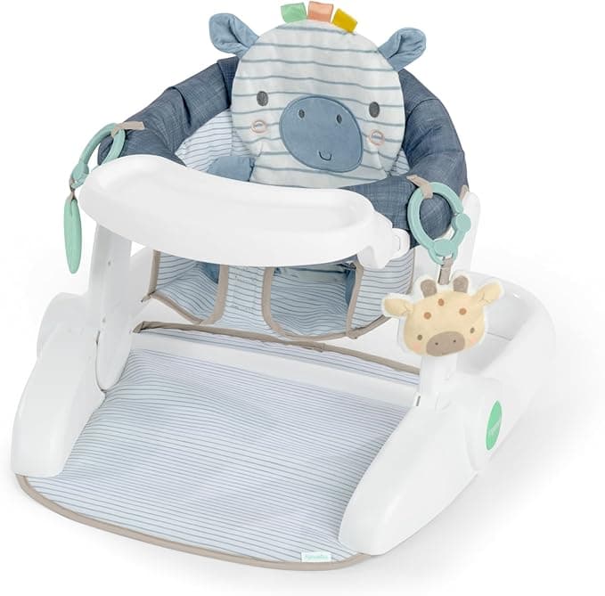 Ingenuity Prop Spot Bebek İçin Oturmayı Öğrenme Yer Koltuğu, Çıkarılabilir Tepsi, 2 Bağlanabilir Oyuncak, Yüz Üstü Geçirilen Zaman Matı, Üniseks, 4 İle 12 Aylık Arasındaki Bebekler İçin, Casi