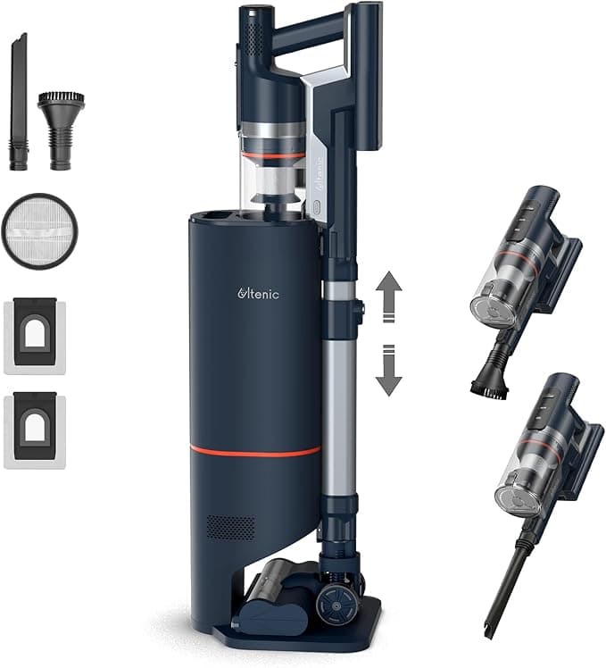 Ultenic FS1 Cordless Vacuum Cleaner, with Automatic Emptying Station, Powerful Suction 30KPa/450W, Removable Battery up to 60 Mins, Stick Vacuum Cleaner for Hard Floor Home Carpets