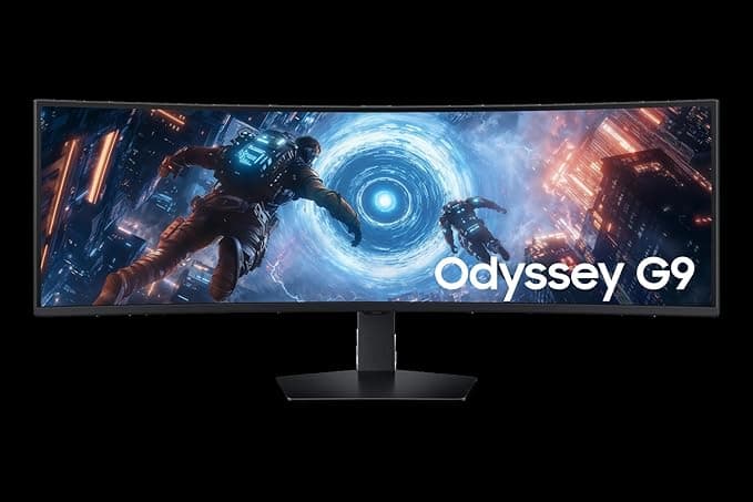 Samsung Odyssey G9 G91F 49 inç DQHD 144 Hz VA 1ms 1000R Kavisli Oyuncu Monitörü, LS49FG916EUXUF