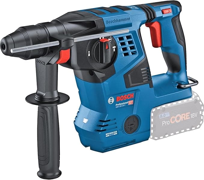 Bosch Professional GBH 18V-28 C Akülü Kırıcı Delici (18 Volt, SOLO, 3,4 J, Betonda Delme Çapı: 28 mm, Karton Kutuda)