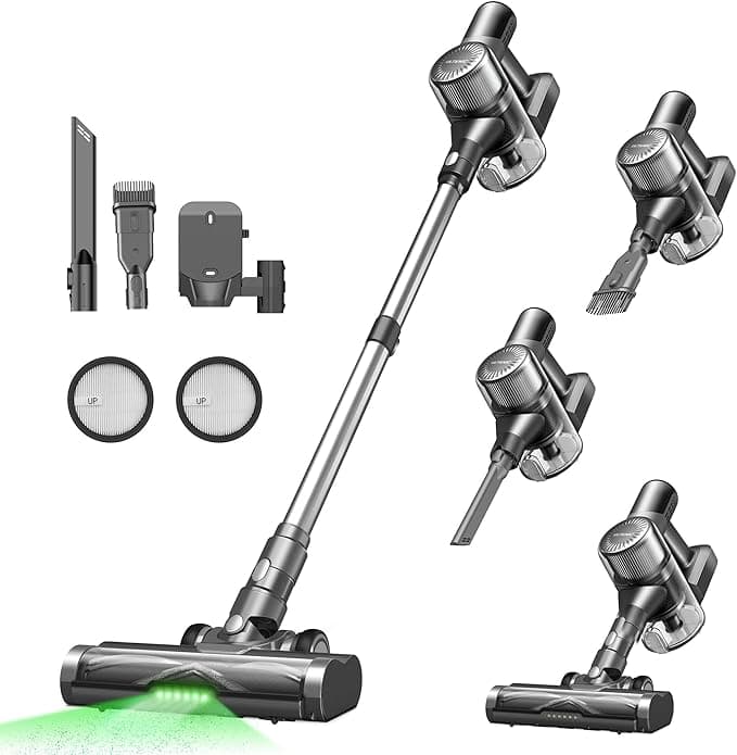 Ultenic U12 Vesla Cordless Vacuum Cleaner, 30Kpa Stick Vacuum Cleaner with Powerful Suction, Automotive Design Dashboard, 450W up to 45 Mins, Tangle-Free Brush for Pet Hair Hard Floor Carpet