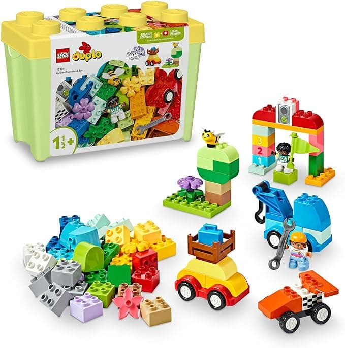 LEGO DUPLO Classic Arabalar ve Kamyonlar Yapım Parçası Kutusu 10439 – 1.5 Yaş ve Üzeri Kız ve Erkek Çocuklar için Eğitici Hediye Fikri, Araç İçeren Yaratıcı Eğlenceli Oyuncak Yapım Seti (80 Parça)