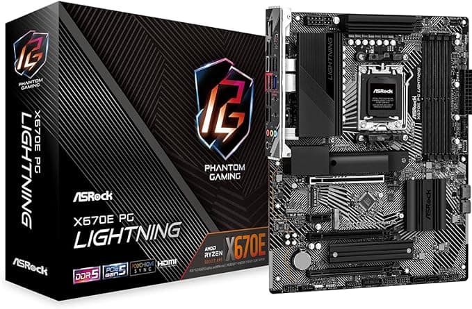 ASRock X670E PG Lightning ATX Anakart AMD AM5 Ryzen 8000 ve 7000, DDR5, 4x M.2 SSD, 4K 120Hz, AMD Expo, USB Type-C