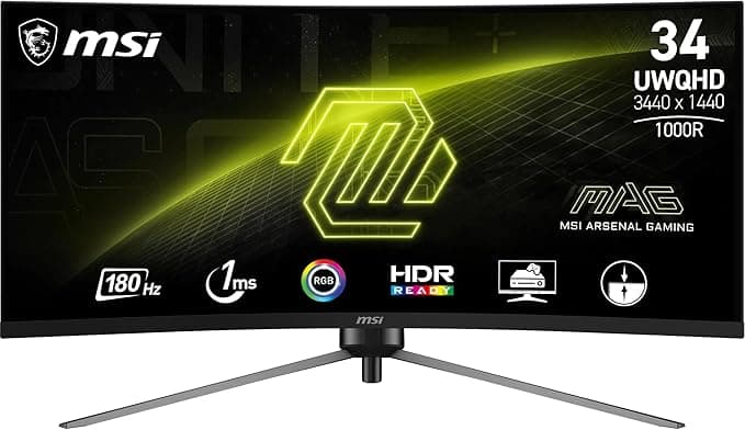 MSI MAG 345CQR 34'' 180Hz 1ms WQHD VA Curved Gaming (Oyuncu) Monitör