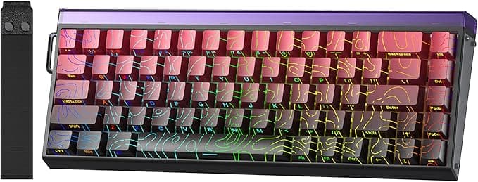 Aula Hero 68 He Manyetik Klavye Rapid Trigger Dragon King Switch 8000Hz RGB Neon TKL Hot Swap Oyuncu Klavyesi Kırmızı