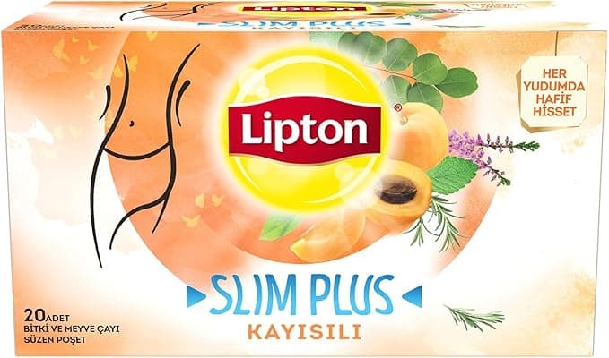 Lipton Slim Plus Kayısılı Bardak Süzen Poşet Bitki Çayı 20'li Paket, 36 g