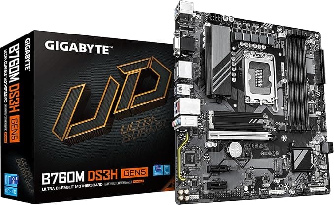 GIGABYTE B760M DS3H LGA1700 DDR5 7600MHz(OC) PCIe 5.0 M.2 NVMe Gigabit LAN mATX Anakart
