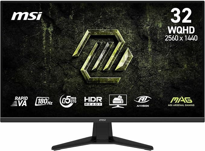 MSI 31.5" MAG 325QF E18V, Gaming Monitör, WQHD, 16:9 Flat, Rapid VA, 180Hz, 0.5ms, Adaptive-Sync