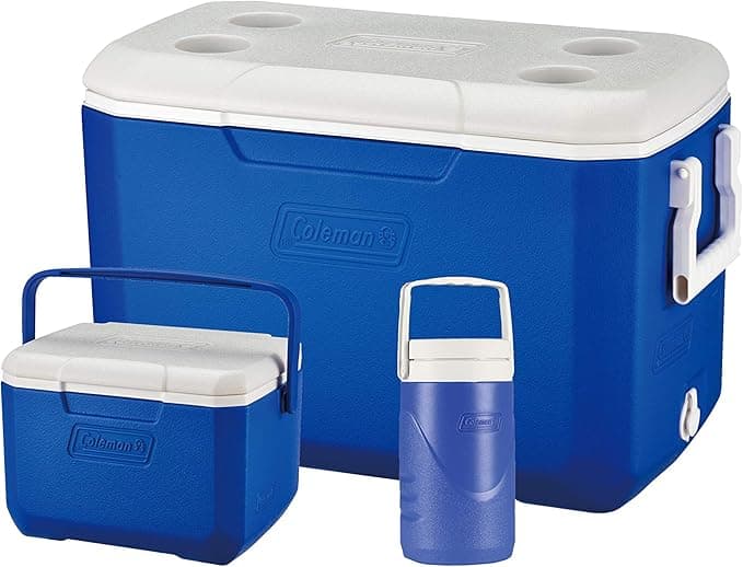 Coleman Cooler Box Combo 3'lü Set, Poly-lite 48QT + Performance Serisi 6 Kişilik Cooler, 0,5 Litre Su Matarası
