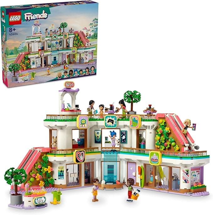 LEGO Friends Heartlake City Alışveriş Merkezi Seti 42604-8 Yaş ve Üzeri Kız ve Erkek Çocuklar için 5 Oyuncak Mağazası ve 7 Mini Bebek İçeren Rol Yapma Oyuncağı, Doğum Günü Hediyesi (1237 Parça)