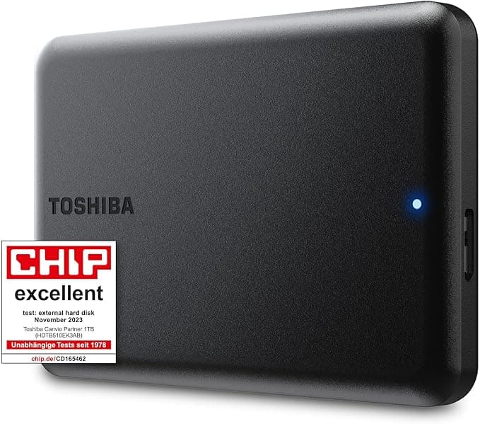 Toshiba Canvio Partner 1 TB taşınabilir 2, 5 inç harici HDD, USB 3.2 Gen 1, Mac ve Windows ile uyumlu, USB ile çalışır