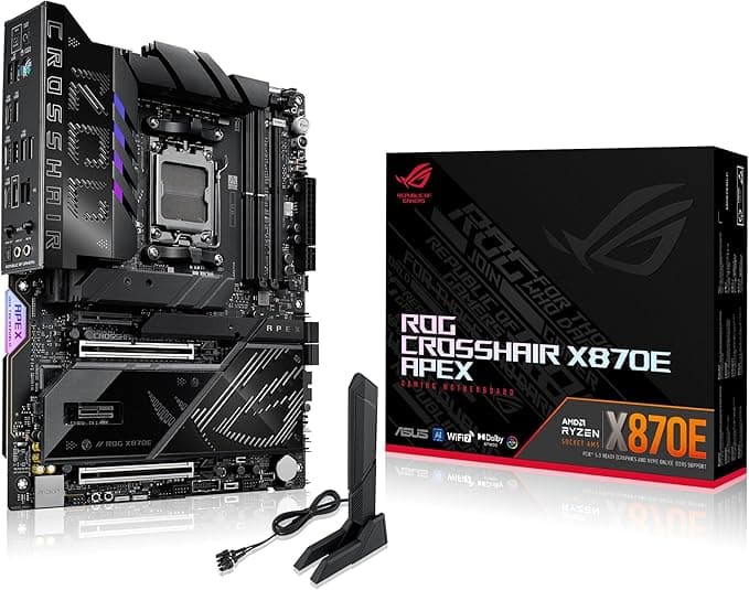 ASUS ROG Crosshair X870E APEX Oyun Anakart Soket AMD AM5 (Ryzen 9000, ATX, PCIe 5.0, DDR 5 Bellek, WiFi 7, AI Overclocking, PCIe Q-Release, Aura Sync)