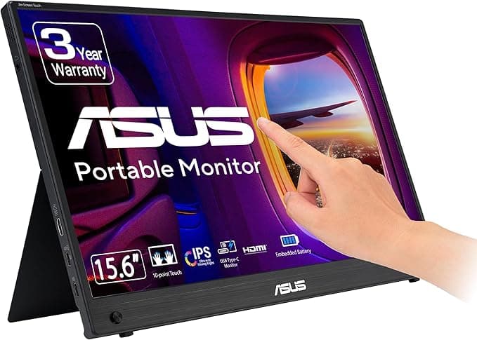 Asus Zenscreen MB16AMTR Portable 15.6 IPS 1920x1080 5MS Mini-HDMI USB-C MM 3 Yıl 10 Parmak Dokunmatik, Dahili Batarya, USB-C to A Adaptör, Eyecare Taşınabilir USB Monitör