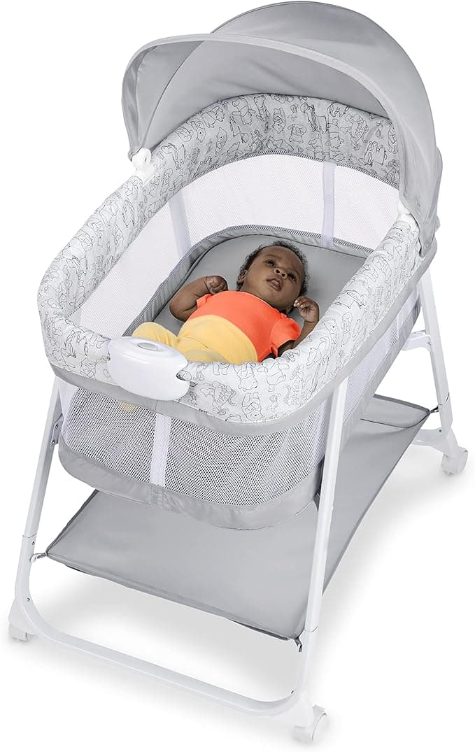 Bright Starts Winnie The Pooh - Pijama Partisi Titreşimli Yatıştırıcı Beşik, 0-5 Ay Yaş, 3-7 kg