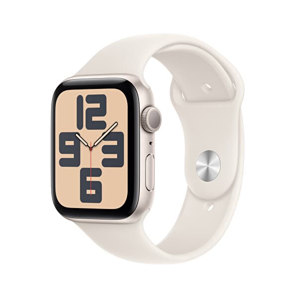 Apple Watch SE GPS 44mm Yıldız Işığı Alüminyum Kasa ve Yıldız Işığı Spor Kordon - S/M